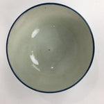 Japanese Ceramic Large Bowl Vtg Pottery White Blue Line Oobachi PP516
