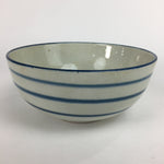 Japanese Ceramic Large Bowl Vtg Pottery White Blue Line Oobachi PP516