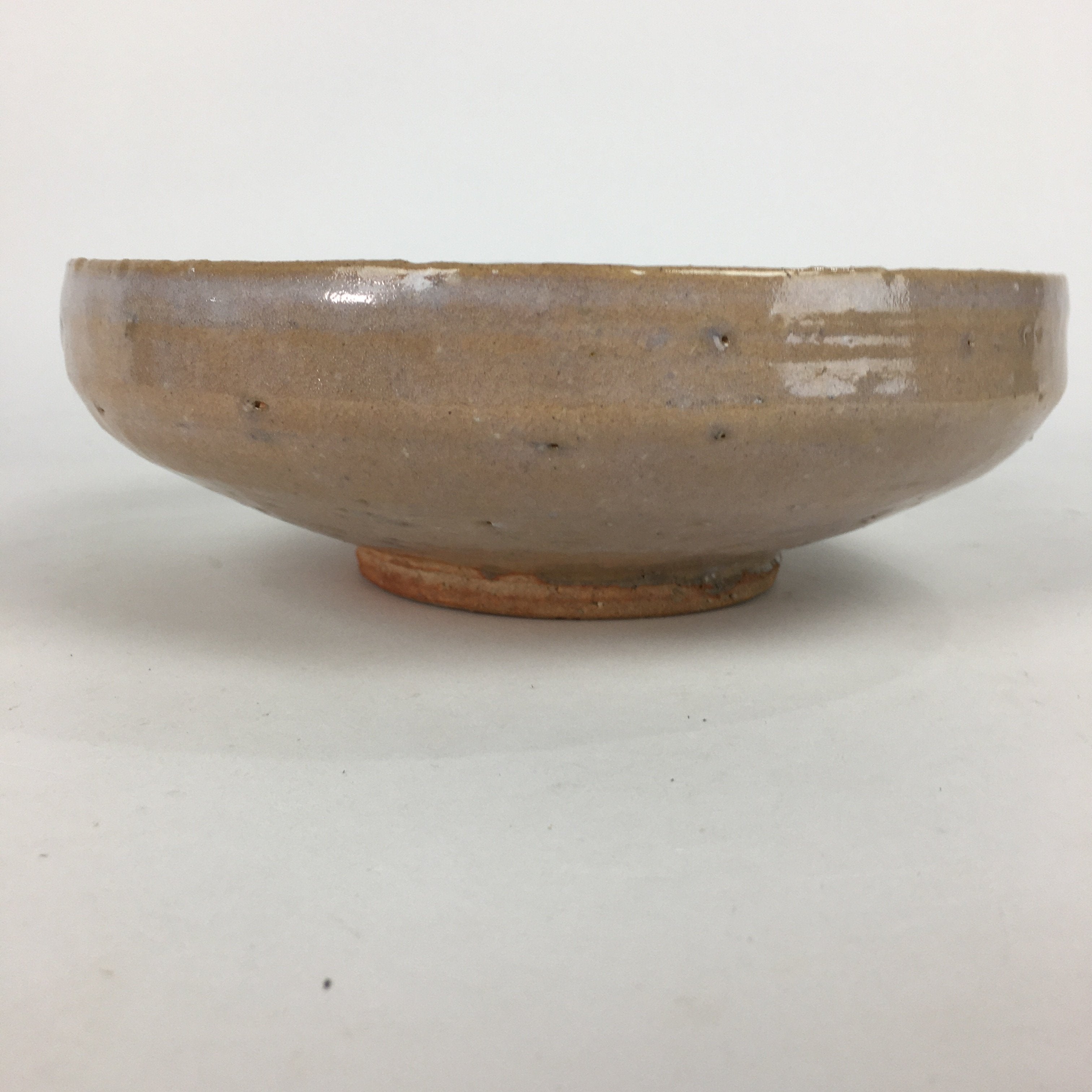 Japanese Ceramic Large Bowl Vtg Pottery Yakimono White Brown Oobachi PP578