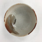 Japanese Ceramic Large Bowl Vtg Shinoyaki Pottery White Brown Oobachi PP577