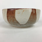 Japanese Ceramic Large Bowl Vtg Shinoyaki Pottery White Brown Oobachi PP577
