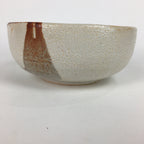 Japanese Ceramic Large Bowl Vtg Shinoyaki Pottery White Brown Oobachi PP577