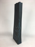 Japanese Ceramic Large Flower Vase Kabin Vtg Pottery Bluish Black Ikebana FV925
