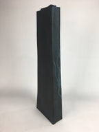 Japanese Ceramic Large Flower Vase Kabin Vtg Pottery Bluish Black Ikebana FV925