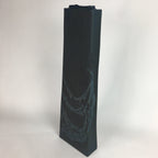 Japanese Ceramic Large Flower Vase Kabin Vtg Pottery Bluish Black Ikebana FV925