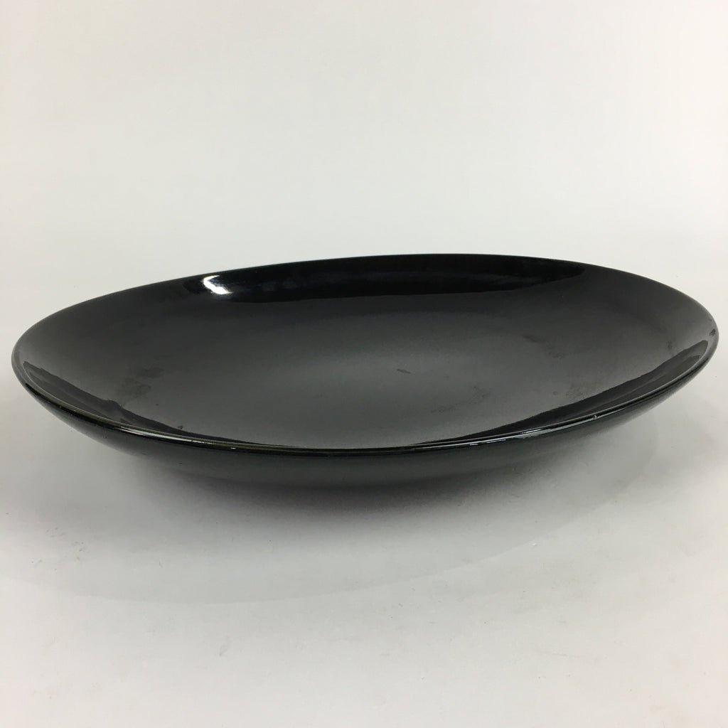 Japanese Ceramic Large Plate Vtg Pottery Party Serving Plate Black PP949