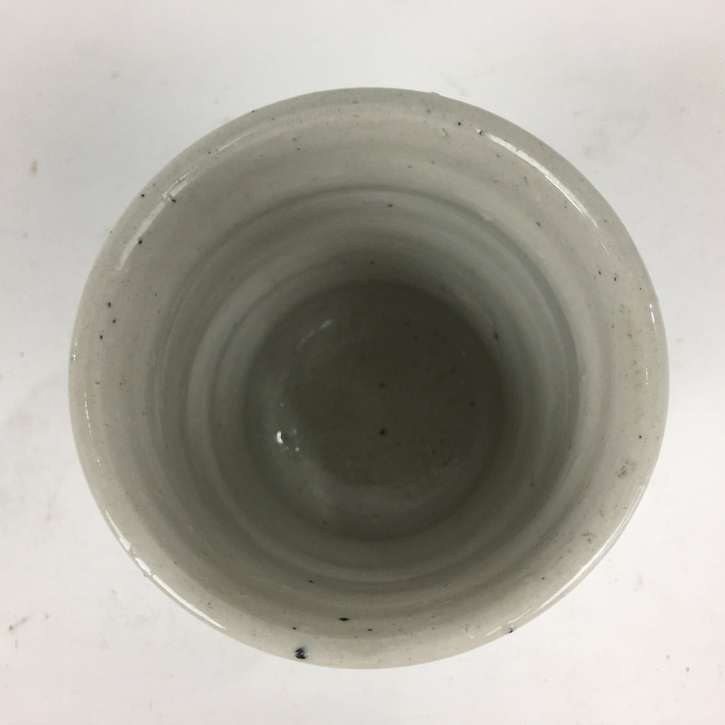 Japanese Ceramic Large Teacup Yunomi Vtg Pottery White Blue Sencha PP890
