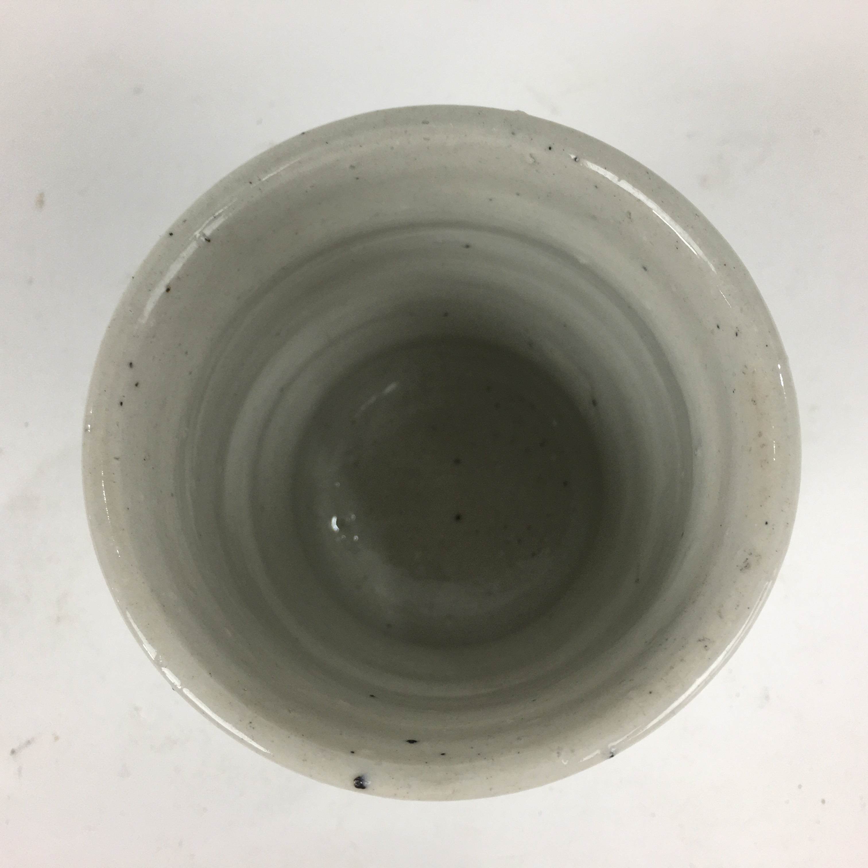 Japanese Ceramic Large Teacup Yunomi Vtg Pottery White Blue Sencha PP890