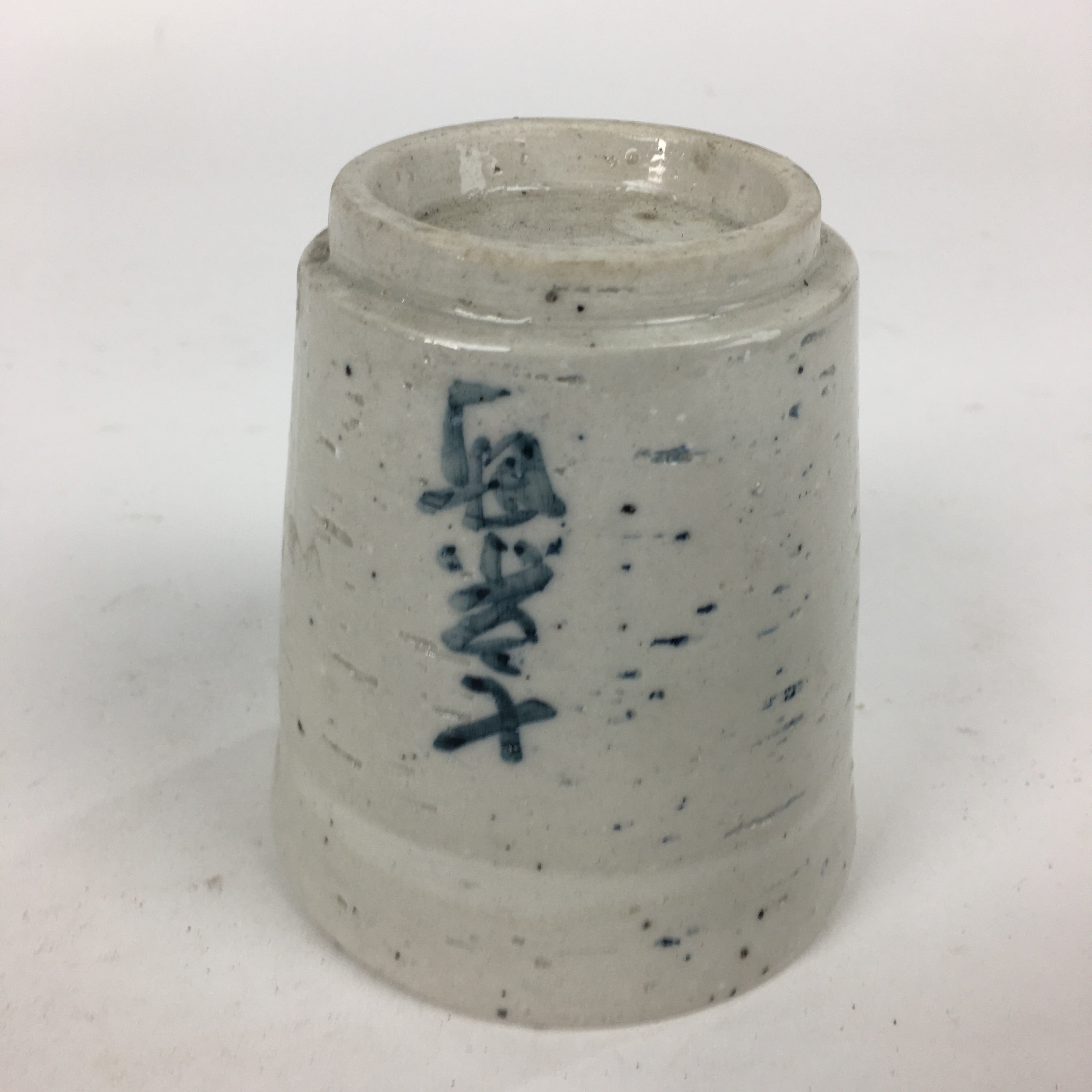 Japanese Ceramic Large Teacup Yunomi Vtg Pottery White Blue Sencha PP890
