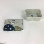 Japanese Ceramic Lidded Plate Bowl Vtg Arita ware Masamine Floral Pattern PP536