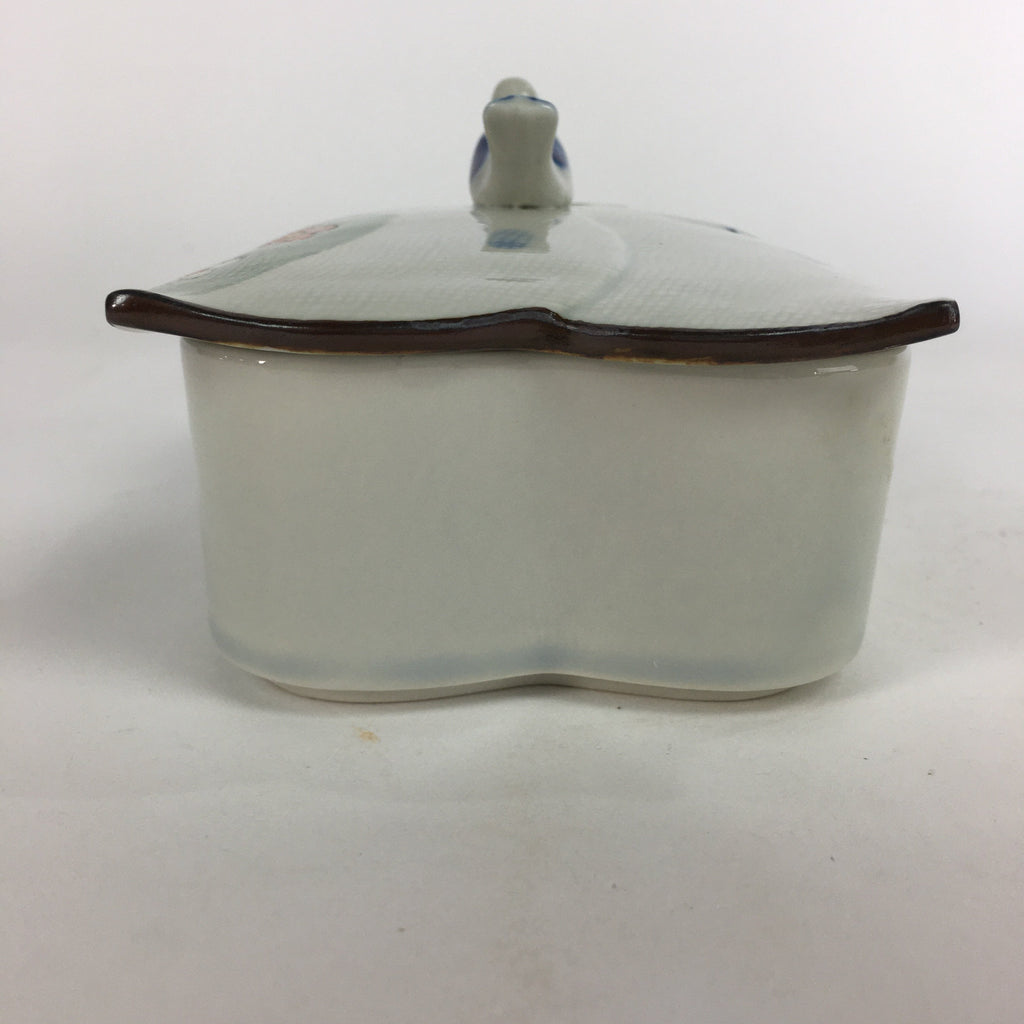 Japanese Ceramic Lidded Plate Bowl Vtg Arita ware Masamine Floral Pattern PP536