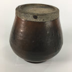 Japanese Ceramic Lidded Pot Jar Iremono Tsubo Vtg Pottery Brown PP497