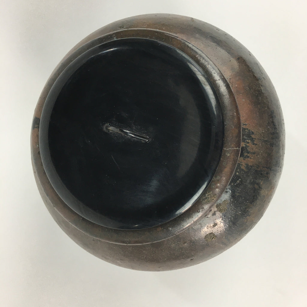 Japanese Ceramic Lidded Pot Jar Iremono Tsubo Vtg Pottery Brown PP497