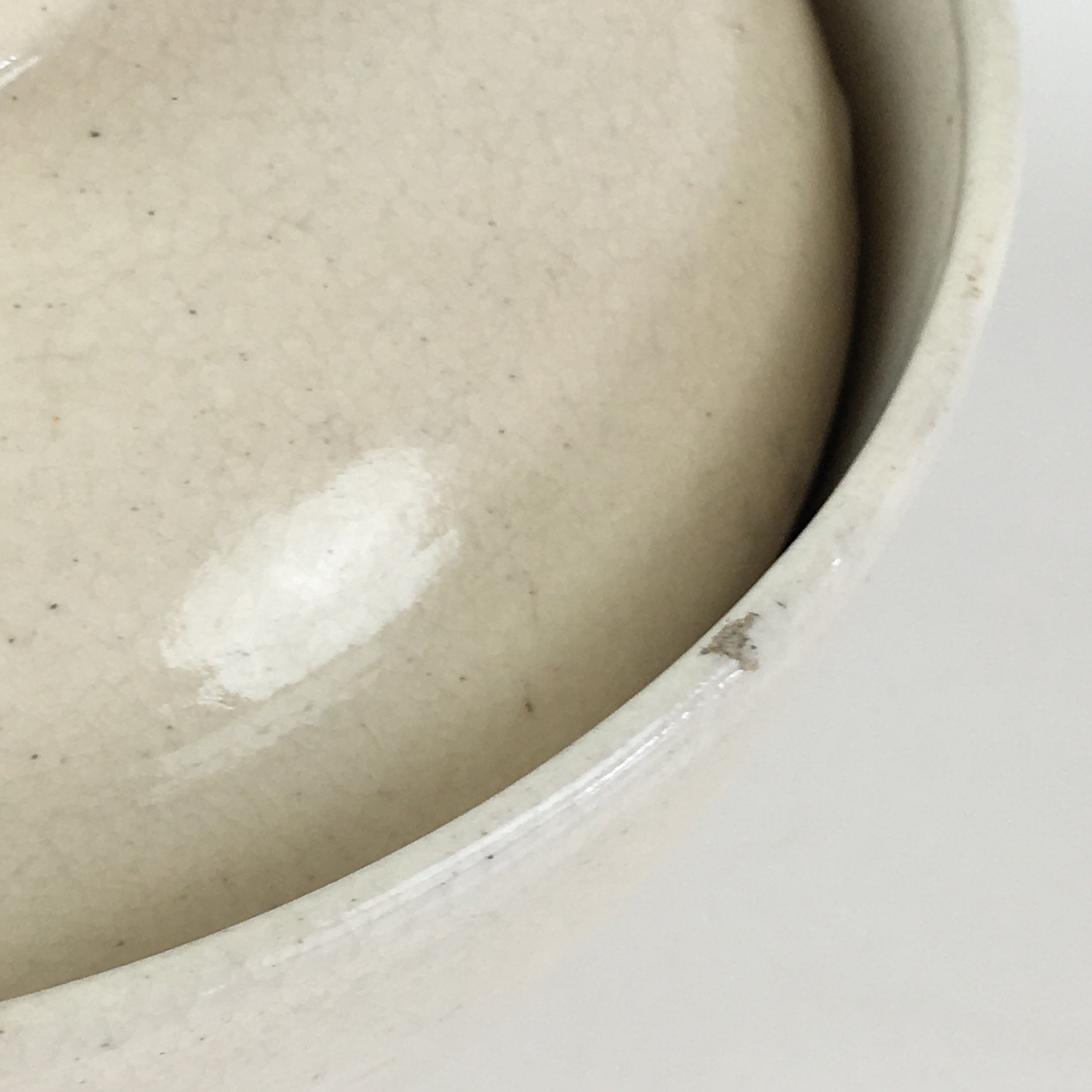 Japanese Ceramic Lidded Rice Bowl Vtg White Chawan Pottery PY127