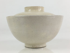 Japanese Ceramic Lidded Rice Bowl Vtg White Chawan Pottery PY127