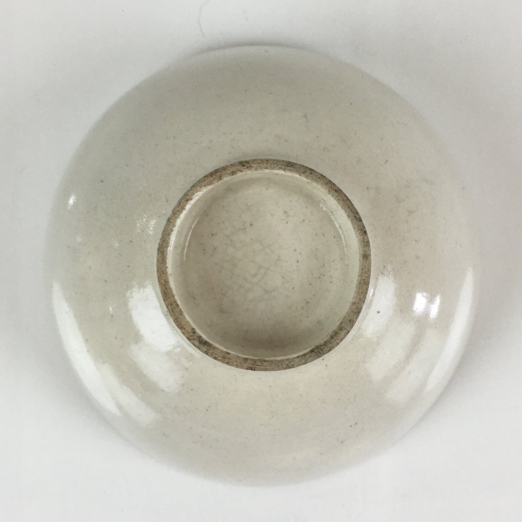 Japanese Ceramic Lidded Rice Bowl Vtg White Chawan Pottery PY127