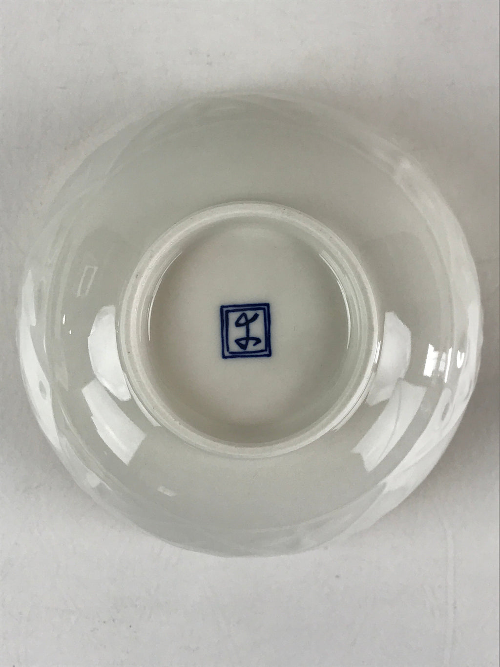 Japanese Ceramic Lidded Rice Bowl White Chawan Vtg Pottery Hand-drawn Flower PY2