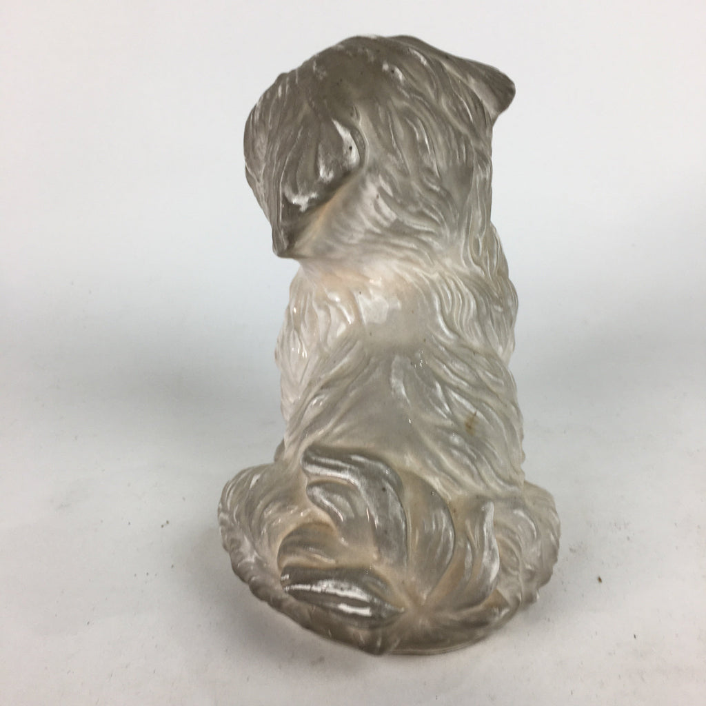 Japanese Ceramic Maltese Dog Ornament Vtg Pottery White Inu Okimono BD658