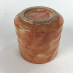 Japanese Ceramic Mino Ware Sake Cup Vtg Guinomi Akashino Orange Pottery GU976