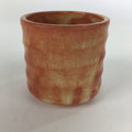 Japanese Ceramic Mino Ware Sake Cup Vtg Guinomi Akashino Orange Pottery GU976