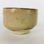 Japanese Ceramic Mino Ware Sake Cup Vtg Guinomi Ochoko Beige Brown GU924