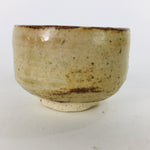 Japanese Ceramic Mino Ware Sake Cup Vtg Guinomi Ochoko Beige Brown GU924