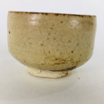 Japanese Ceramic Mino Ware Sake Cup Vtg Guinomi Ochoko Beige Brown GU924