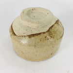 Japanese Ceramic Mino Ware Sake Cup Vtg Guinomi Ochoko Beige Brown GU924