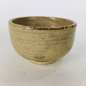 Japanese Ceramic Mino Ware Sake Cup Vtg Guinomi Ochoko Beige Brown GU925