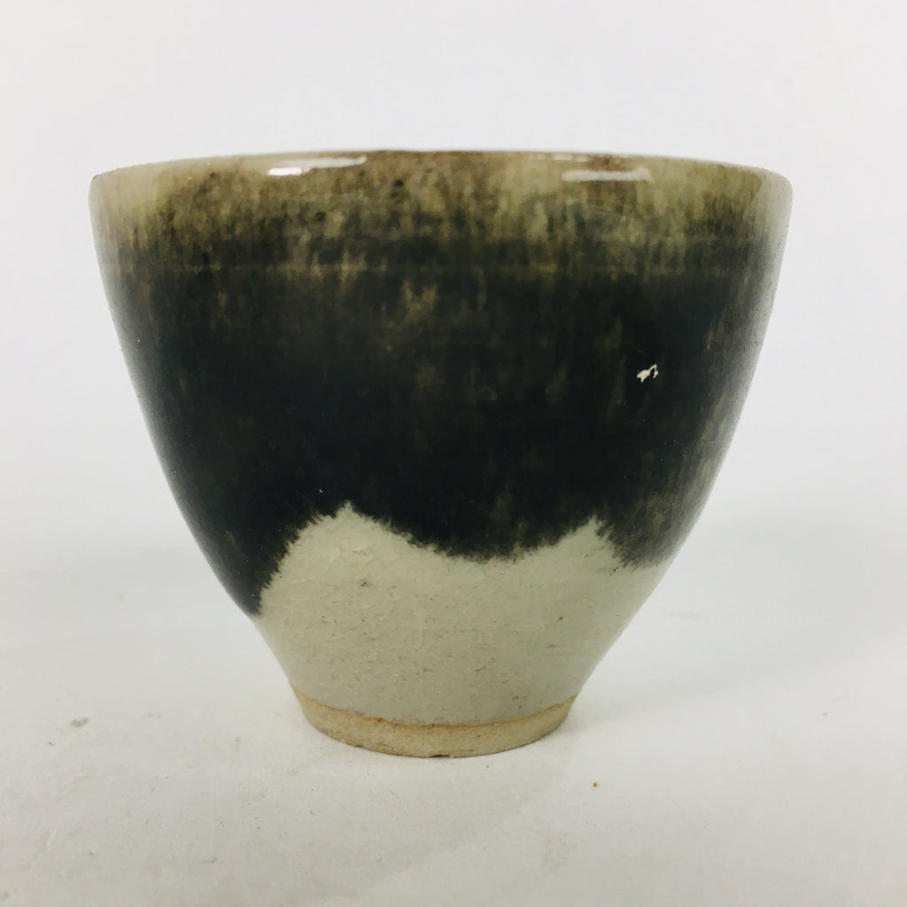 Japanese Ceramic Mino Ware Sake Cup Vtg Guinomi Ochoko White Green GU930