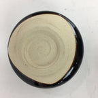 Japanese Ceramic Mino Ware Tea Ceremony Bowl Vtg Brown Line Matcha Black GTB758