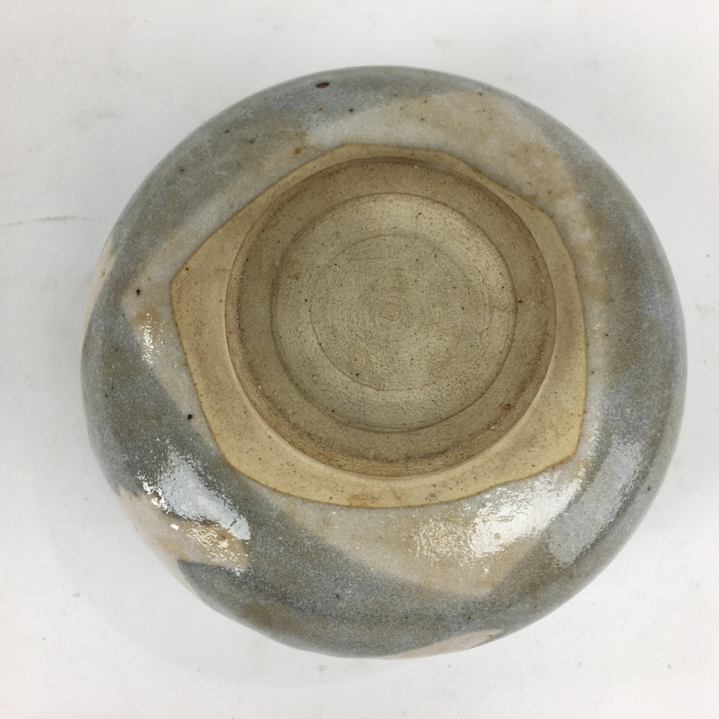 Japanese Ceramic Mino Ware Tea Ceremony Bowl Vtg Gray Mountain Chawan GTB772