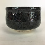 Japanese Ceramic Mino Ware Tea Ceremony Bowl Vtg Oil Drip Matcha Black GTB757