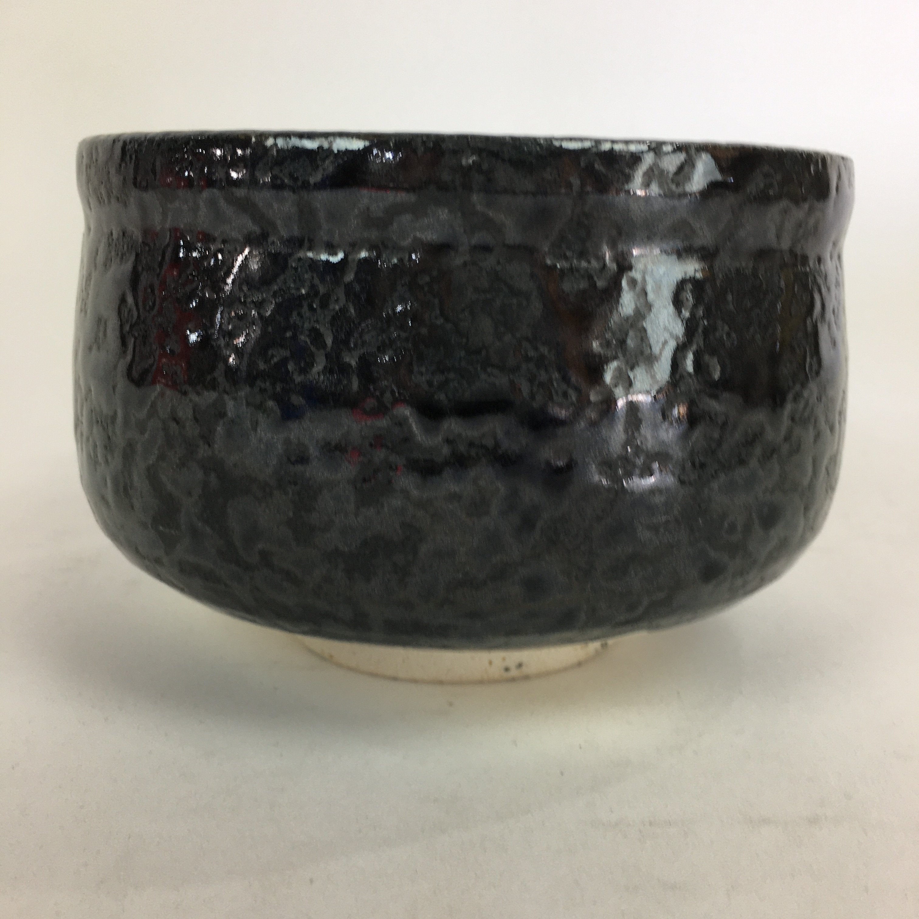 Japanese Ceramic Mino Ware Tea Ceremony Bowl Vtg Oil Drip Matcha Black GTB757
