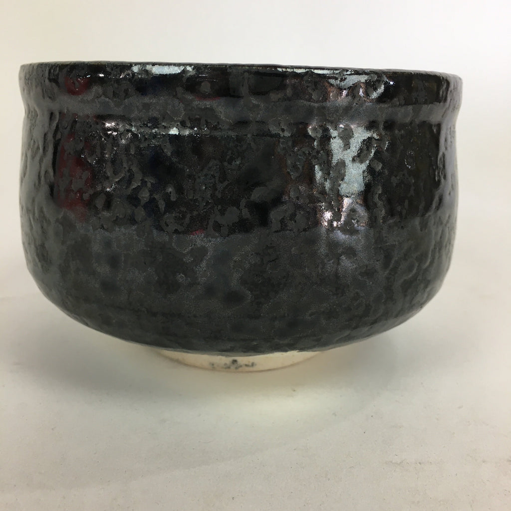 Japanese Ceramic Mino Ware Tea Ceremony Bowl Vtg Oil Drip Matcha Black GTB757