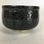 Japanese Ceramic Mino Ware Tea Ceremony Bowl Vtg Oil Drip Matcha Black GTB757