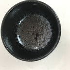 Japanese Ceramic Mino Ware Tea Ceremony Bowl Vtg Oil Drip Matcha Black GTB757