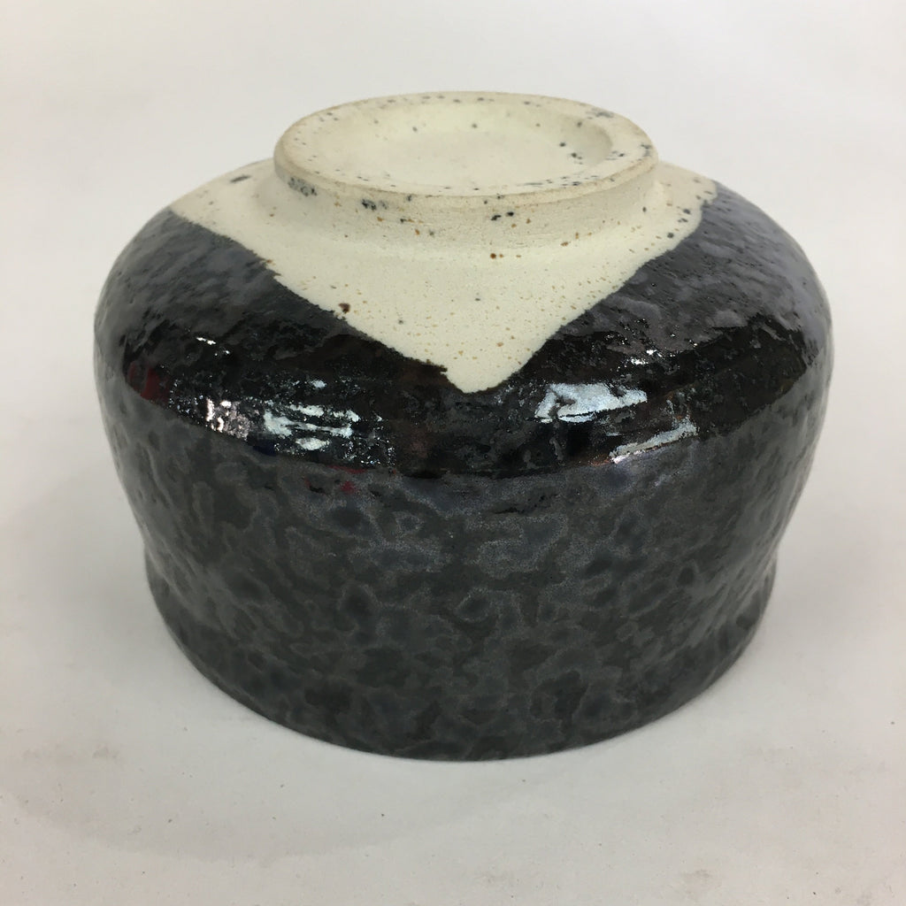 Japanese Ceramic Mino Ware Tea Ceremony Bowl Vtg Oil Drip Matcha Black GTB757