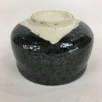 Japanese Ceramic Mino Ware Tea Ceremony Bowl Vtg Oil Drip Matcha Black GTB757