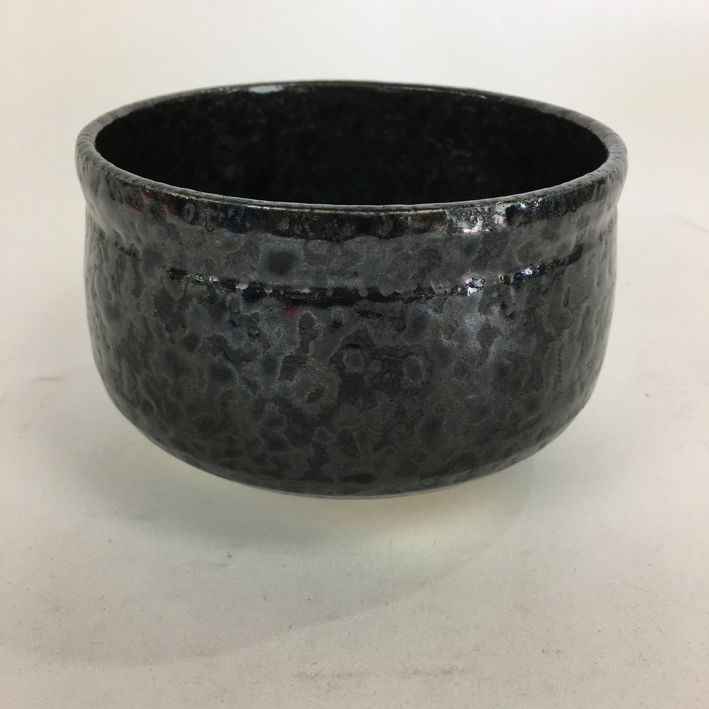 Japanese Ceramic Mino Ware Tea Ceremony Bowl Vtg Oil Drip Matcha Black GTB757