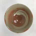 Japanese Ceramic Mino Ware Tea Ceremony Bowl Vtg Orange White Chawan GTB743