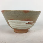 Japanese Ceramic Mino Ware Tea Ceremony Bowl Vtg Orange White Chawan GTB743