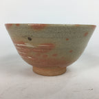 Japanese Ceramic Mino Ware Tea Ceremony Bowl Vtg Orange White Chawan GTB743