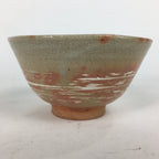 Japanese Ceramic Mino Ware Tea Ceremony Bowl Vtg Orange White Chawan GTB743