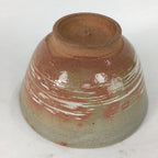 Japanese Ceramic Mino Ware Tea Ceremony Bowl Vtg Orange White Chawan GTB743