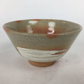 Japanese Ceramic Mino Ware Tea Ceremony Bowl Vtg Orange White Chawan GTB743
