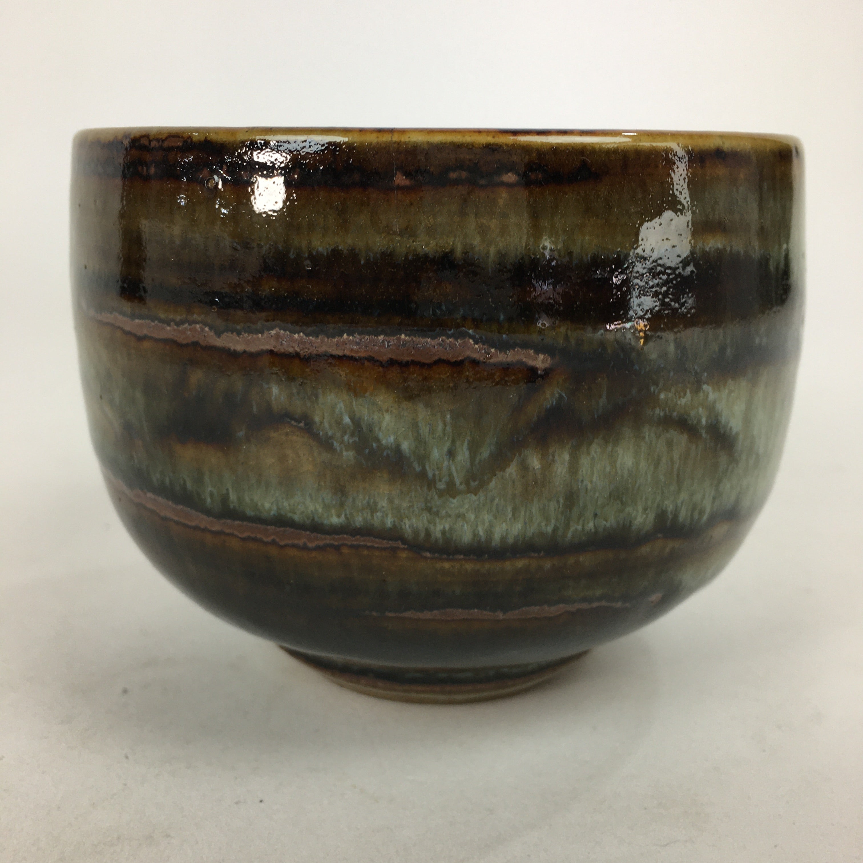 Japanese Ceramic Mino Ware Tea Ceremony Green Tea Bowl Vtg Chawan GTB859