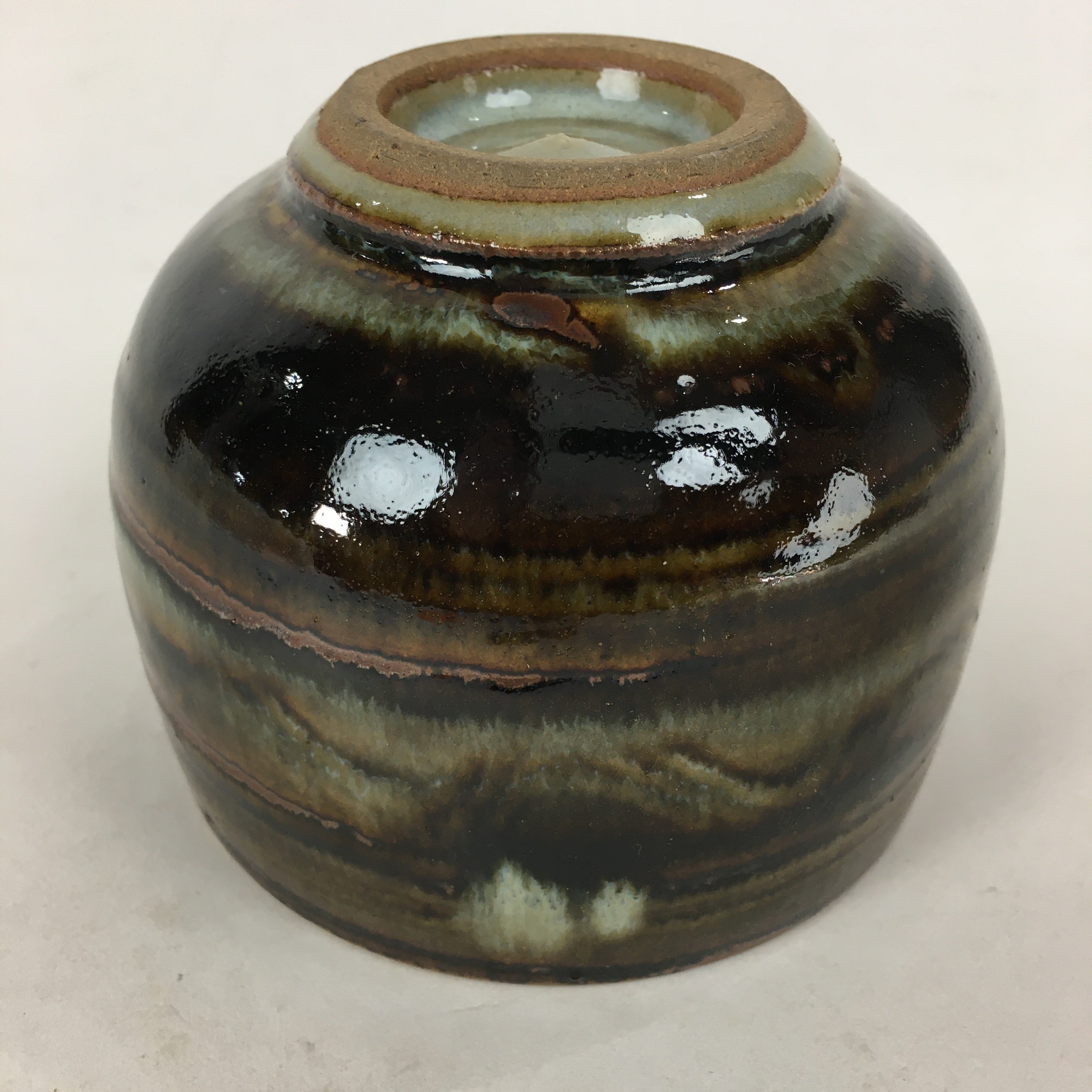 Japanese Ceramic Mino Ware Tea Ceremony Green Tea Bowl Vtg Chawan GTB859