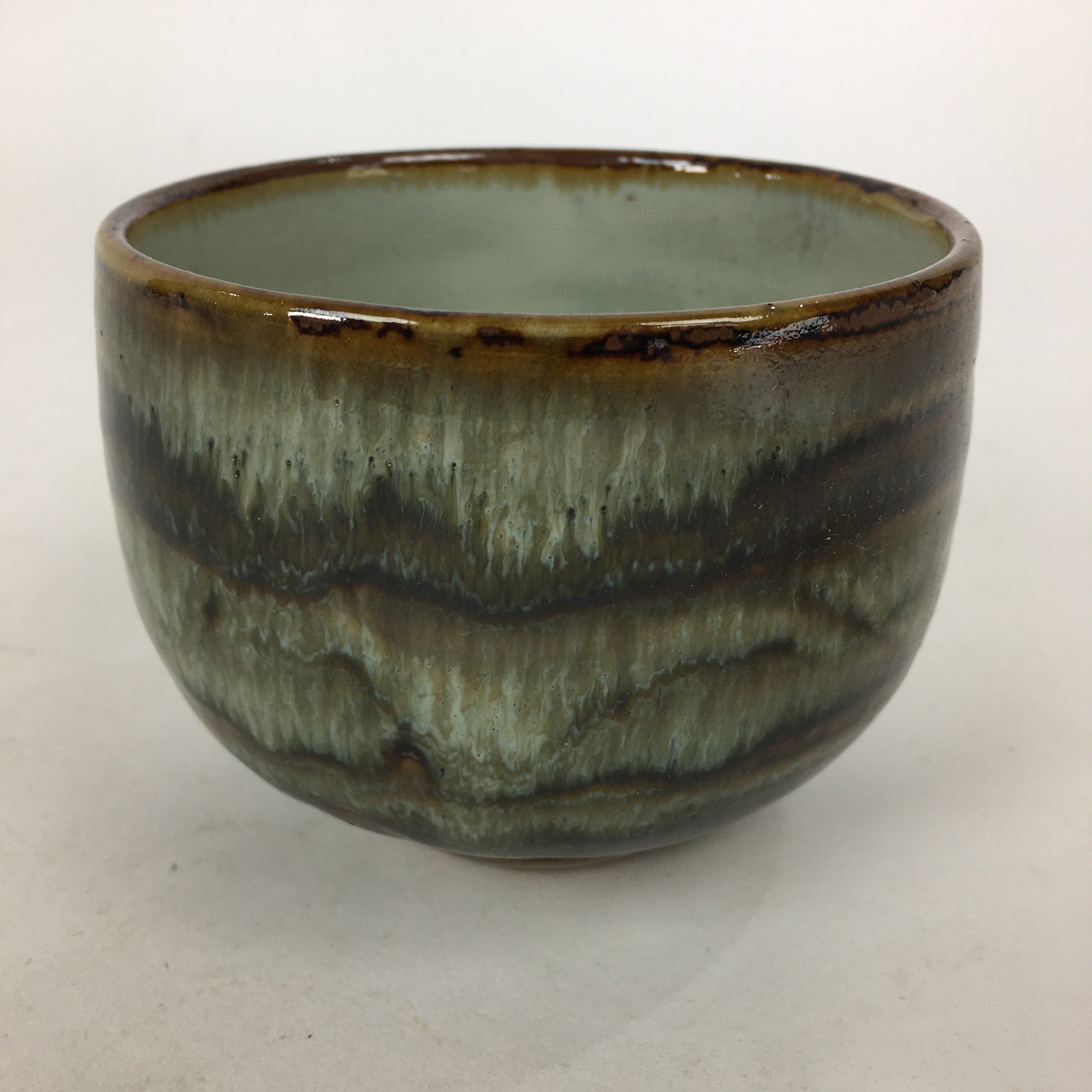 Japanese Ceramic Mino Ware Tea Ceremony Green Tea Bowl Vtg Chawan GTB859