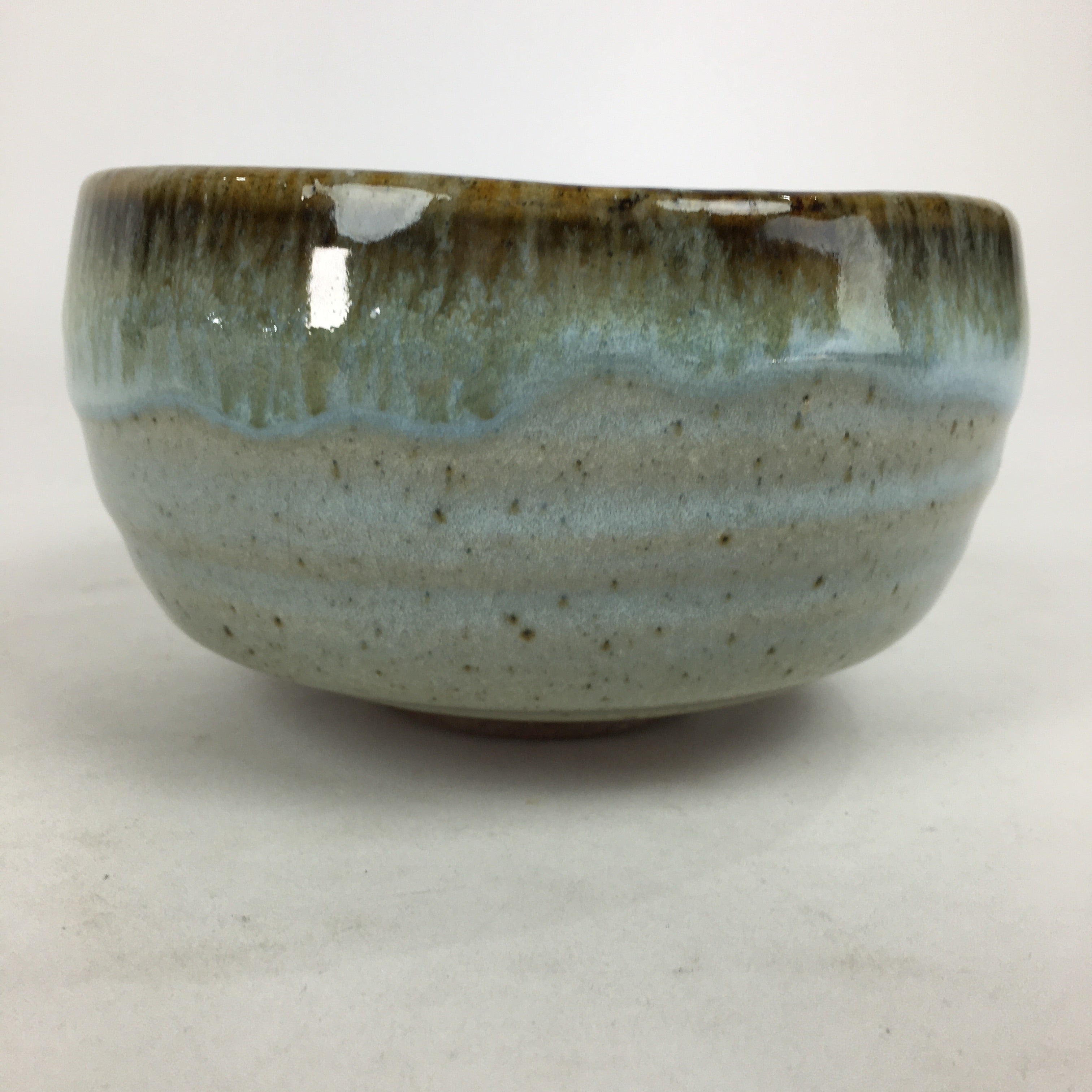 Japanese Ceramic Mino Ware Tea Ceremony Green Tea Bowl Vtg Chawan GTB860